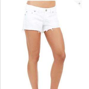 NWT True Religion White Joey Shorts Frayed Hem